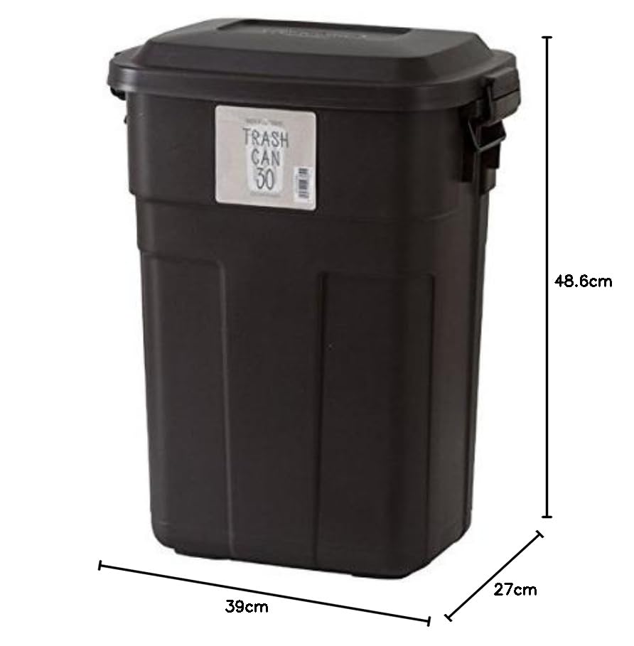 AZUMAYA Trash Can, 30L, Brown