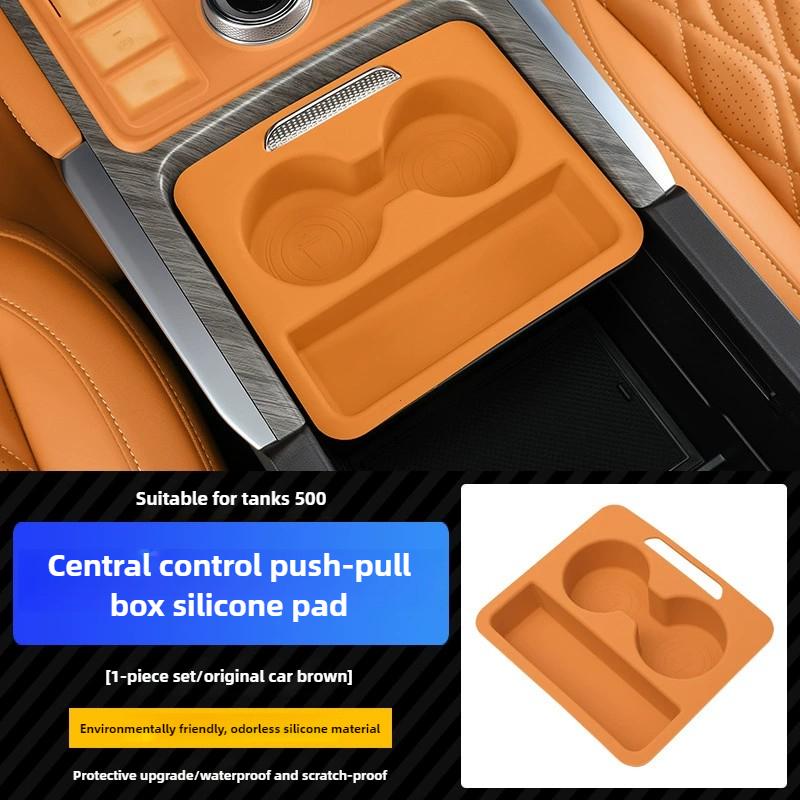 

Car Center Console Push-pull Box Silicone Pad Fit for GWM Tank 500 Hi4-Z Hi4-T High Quality Modified Car Interior Upgrade Parts помаранчевий