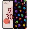 Phone Case For Google Pixel 6 7 8 9 Pro XL 8A 7A 6A Black Cover Soft Shell Dog Footprint Paw Cute