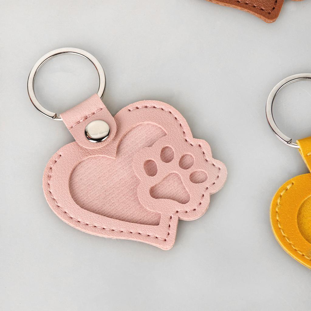 3 pezzi Portachiavi Ricordo Peli di Animali Domestici, Ciondolo Personalizzato Zampa di Animale Domestico, Medaglione Commemorativo per Pelo di Gatto Cane, Portachiavi in Pelle