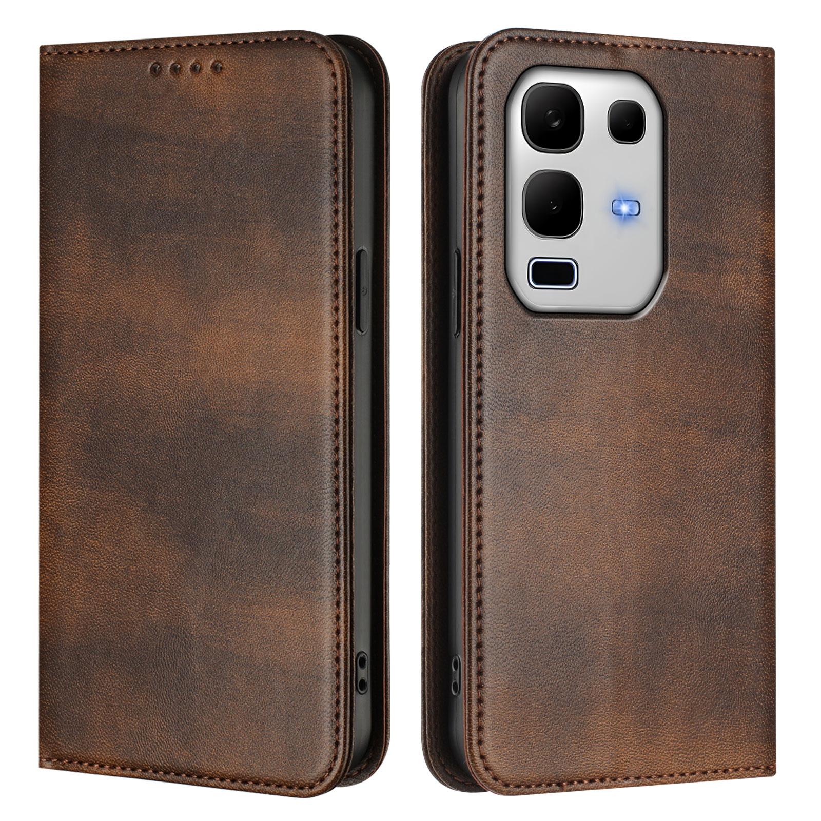 

Для Infinix Note 50s 5G Кошельки Ретро Текстура Блокировка RFID Кожаный Чехол для Телефона Brown