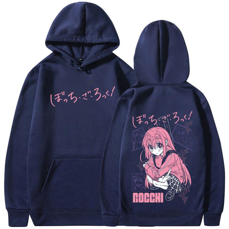 Anime Bocchi The Rock Hoodies Manga Hitori Gotoh Kawaii Hooded Sweatshirts Men Women Oversized Long Sleeves Pullovers Streetwear