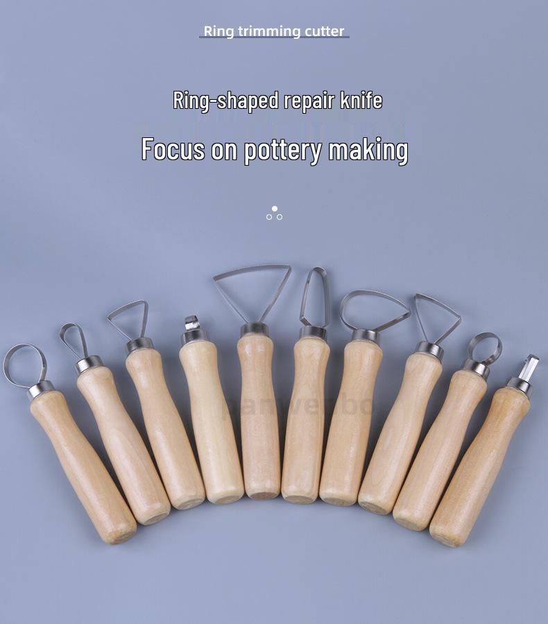 10-teiliges Töpfer- und Tonmodellierwerkzeug-Set mit großköpfigem Messer zum Trimmen und Modellieren