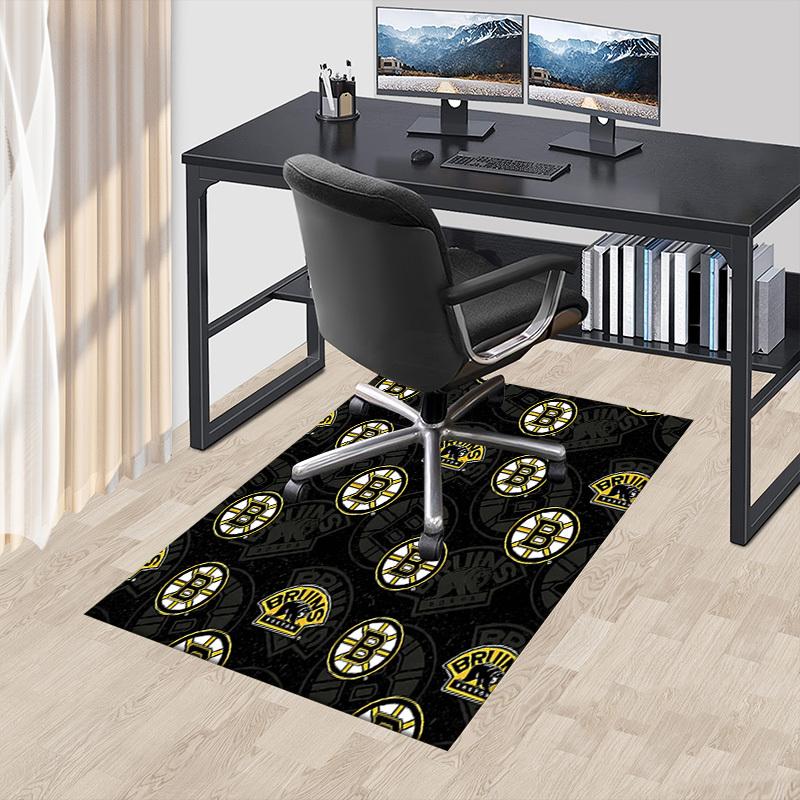 1PC Boston Bruins Non-Slip Floor Carpet Compatible for Office&Living Room&Bedroom&Dining Room - Flat - Weave Machine-S0399