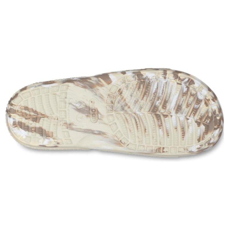 Crocs Classic Clog Casual Slide Marbled Sandals 'White Brown'