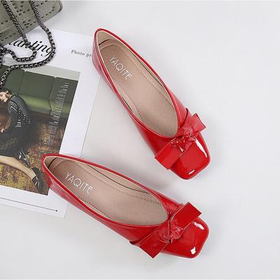 Große Größe Einzelschuh Damen Frühling/Herbst Neu Schleife Lässig Flachschuh mit flachem Ausschnitt Damen Damen Arbeitsschuhe Bequem für die Arbeit