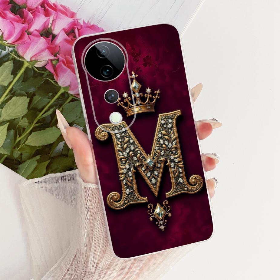 For Vivo V40 Pro Case V2347 Luxury Crown Letters Cover Soft Slim Phone Case For Vivo V40e V 40 Pro VivoV40 E V2403 Fundas Bumper