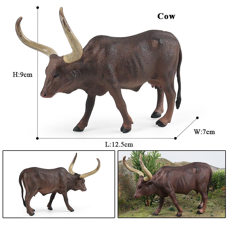 Oenux Zwierzęta Gospodarskie Walki Byków Kowboj Symulacja Drób Bydło Cielę Byk Wół Kolekcja Figurek Akcji Model Pvc Zabawka Prezent dla Dzieci