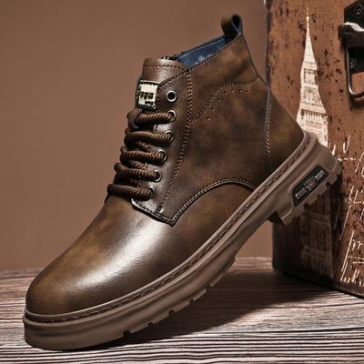 Fashion All-match Men Casual Shoes 2024 New Men's Basic Boots New Men Winter Plush Snow Boots Genuine Leather Motocross Boots for Men