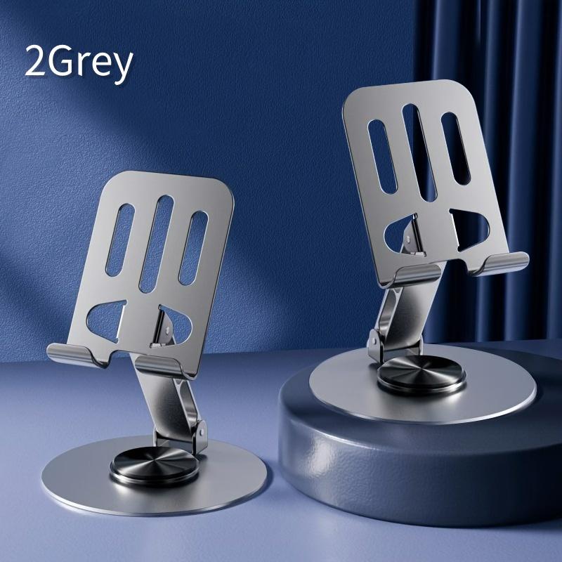 Vollmetall 360° drehbarer Telefonständer, 4-Achsen verstellbarer Tablet-Halter, Faltbare Aluminium-Schreibtischhalterung für iPhone Samsung iPad