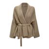 Women's autumn and winter new sweater European beautiful women's knitted top jacket lace-up cardigan