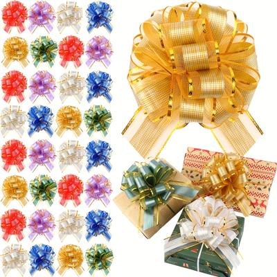 Leuchtende Geschenkschleifen in 6 Farben für Weihnachten, Geburtstage, Feiertage, Valentinstag, Partys, Blumendekorationen, Geschenkboxen und Korbverpackungen