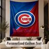 Custom Text Tapestry Chicago Cubs Print Wall Tapestry Indoor Living Room Wall Decor