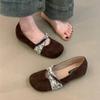 Niche design retro flat-bottomed ballet dance shoes soft-soled flat-heeled shallow mouth word with slippers round head