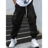 Mens Casual Loose Multiple Pockets Solid Color Cargo Long Pants