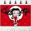 Retro Cartoon B&Bettys Boops Background Kids Birthday Decorations Party Supplies Girls Photo Shoot Props Gifts Backdrop Banner