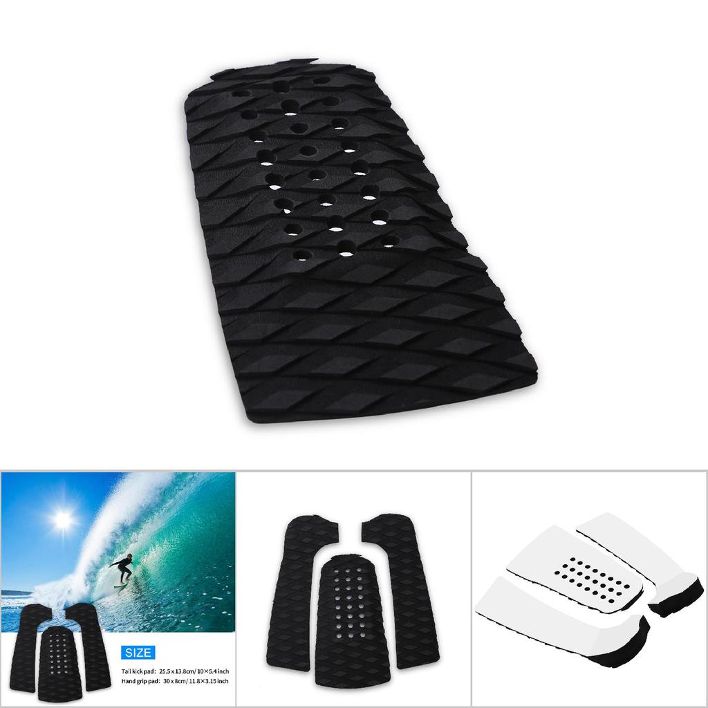 Surfing Surfboard Anti Slip Traction Pad Tailpad Deck Grip (Black)