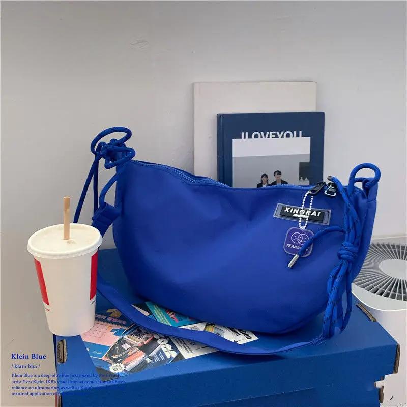 Новая нейлоновая сумка для закусок унисекс, водонепроницаемая женская, водостойкая, корейская версия, однотонная, вместительная, сумка-мессенджер через плечо