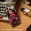 Hip Hop Rapper Post Ma-olne Phone Case For Iphone 17 16 15 14 13 12 11Pro Plus Max Gold-plated Glass Phone Case