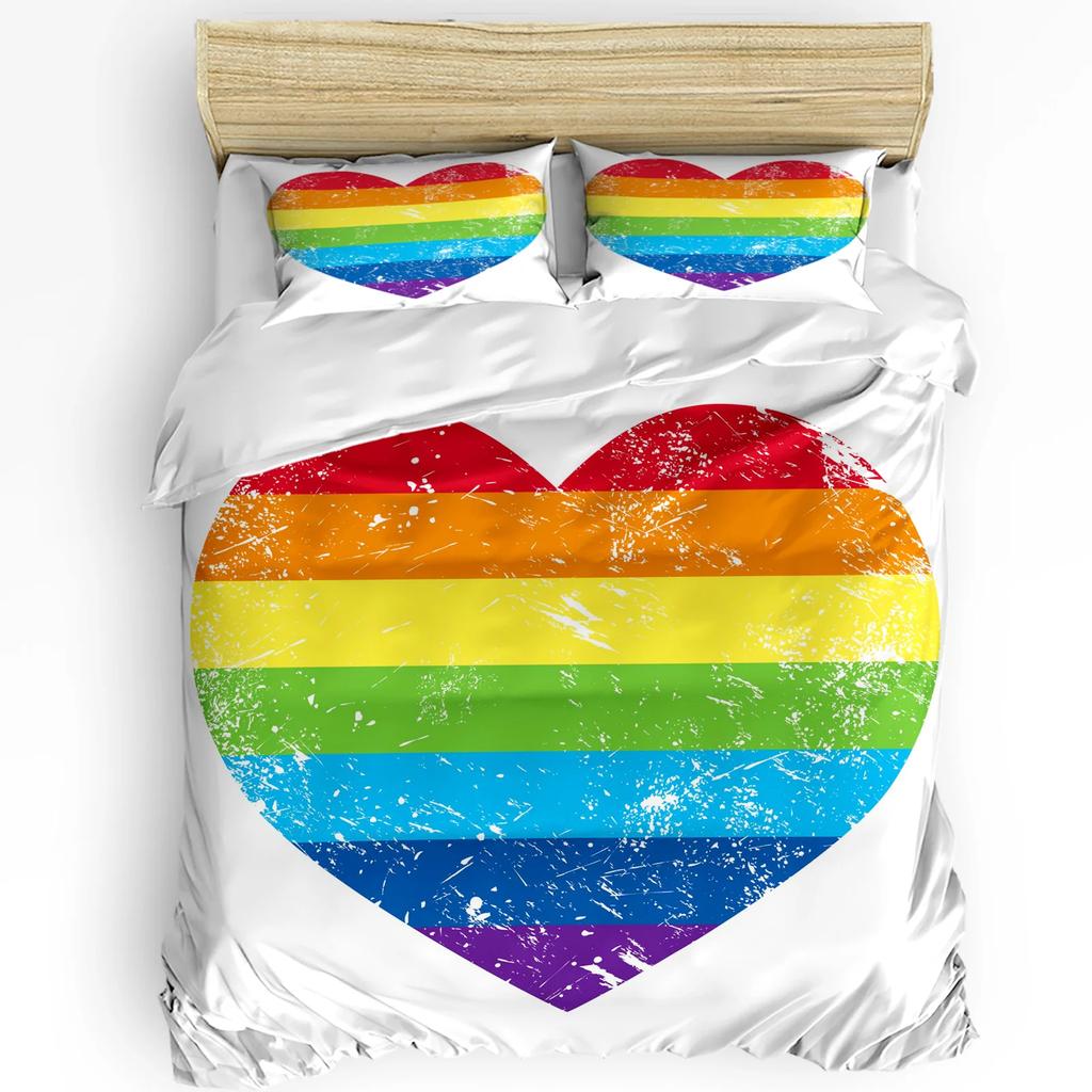 Romantic Bedding Set For Bedroom Bed Home I Love You Quote with Hearts Romance Couple Val Duvet Cover Quilt Cover And Pillowcase