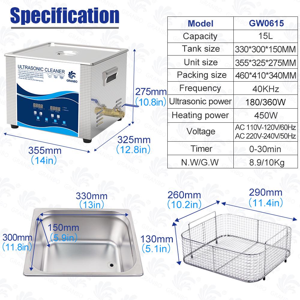 Industrial Ultrasonic Cleaner for Laboratory Use - High Power, Small Size, Ideal for Degreasing and Rust Removal