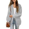 Women's Long Sleeve Knit Cardigan with Pockets for Casual Daily Wear