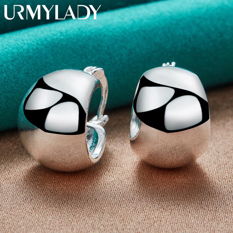 Glatte runde Ohrringe aus 925er Sterlingsilber, Modeschmuck