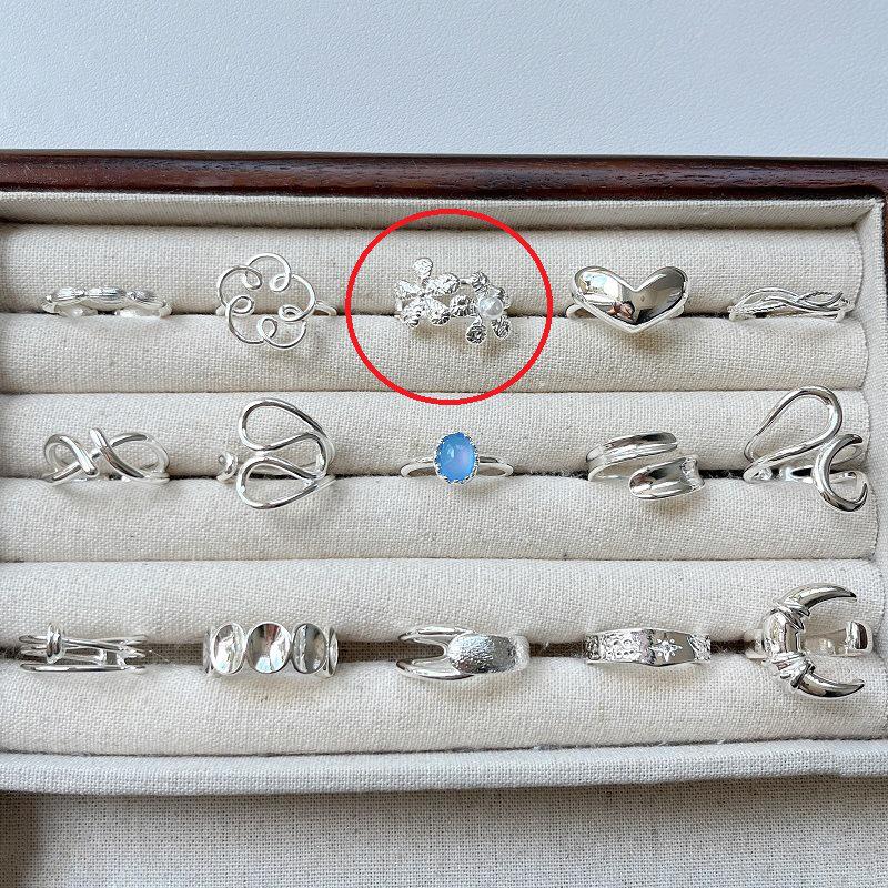 Koreanischer 925 Sterlingsilber Geometrischer Ring: Nicht verblassend, vielseitig, verstellbar, glänzendes Finish für Frauen.