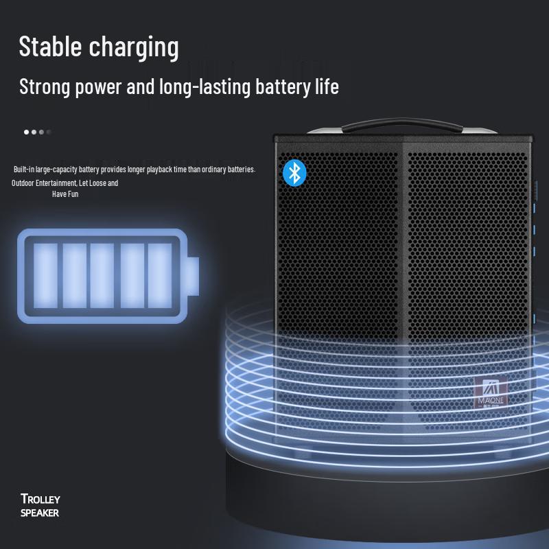 MALONE K-108 Portable Bluetooth Speaker with Wireless Mic CN plug (adapter included)
