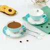 European Coffee Cup Blue Bone China English Afternoon Tea Set Teacup Party Tazas De Cafe Home Drink Wedding Gift|Coffee Cup & Saucer Sets