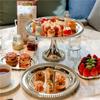 Elegante Alzata Rotonda per Torta Vassoio per Dolci in Acciaio Inossidabile per Frutta Snack Caramelle Decorazione Tavolo da Cucina e da Pranzo