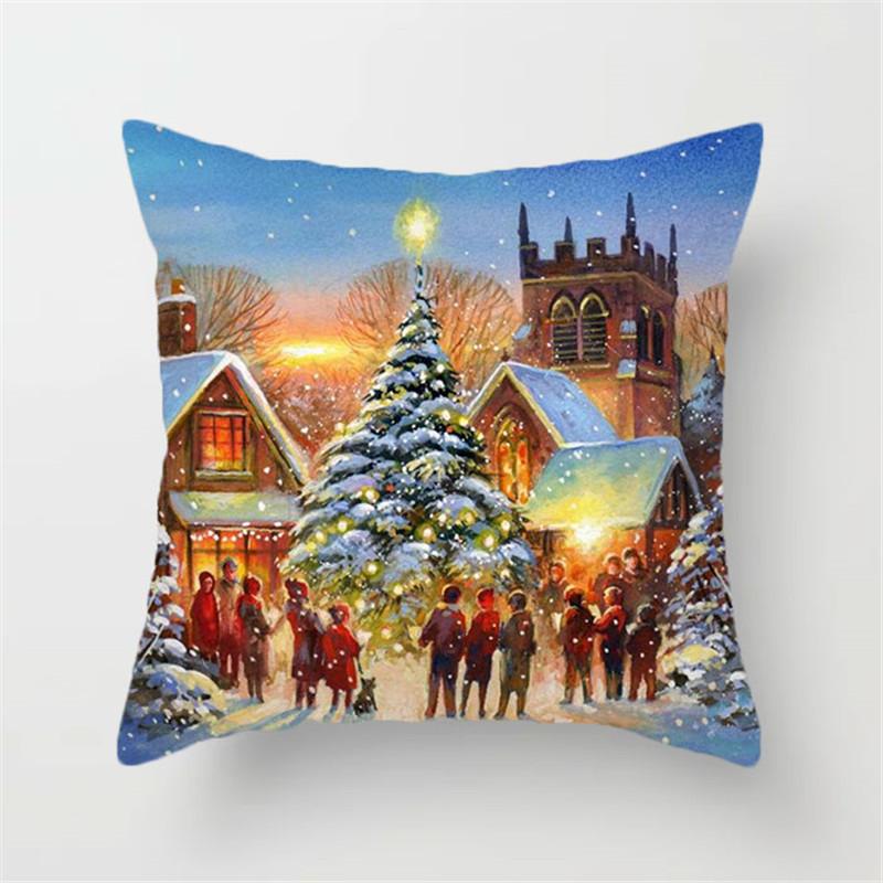 Christmas Pillow Cover New Cartoon Home Office Cushion Cover