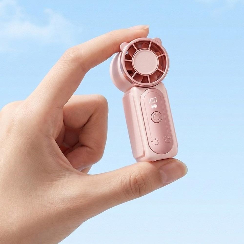 Portable Digital Display Ultra Mini Fan Small Pocket Size USB Rechargeable Portable Hand Fan Low Noise Handheld Fan Travel