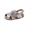 Girls Sandals Sweet Flowers Lace Kids Beach Shoes Hollowed-out Ins 2025 Summer New Children Fashion Princess Shoes Soft Sole