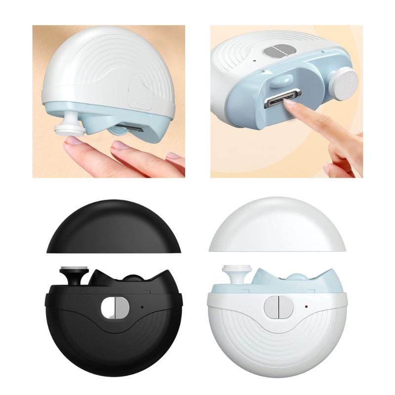 Rechargeable Nail Clippers Grinder With 360Degree Rotating Head 3Speed Mode LED Light For Professional Home Manicures