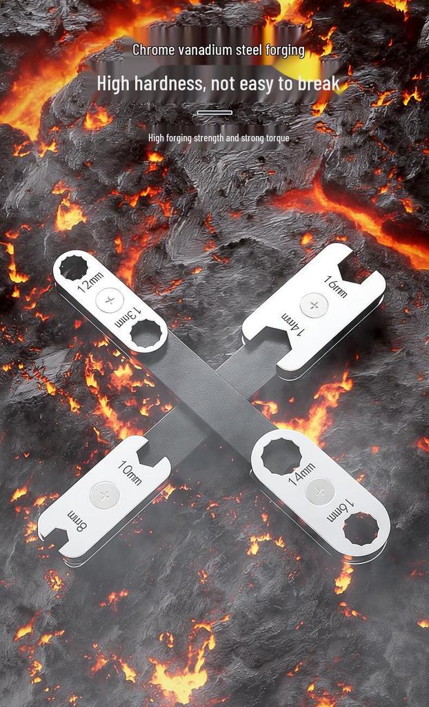 8-in-1 Dual-Use Rotatable Wrench: Open & Box-End Multifunction Auto Repair Tool
