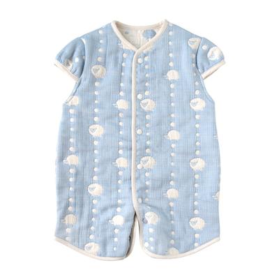 10mois Hoppetta Fluffy Gauze Baby for Newborns To Ages Blue (6-Layer Gauze) 2-Way Sleeper, 100% Cotton, 3,