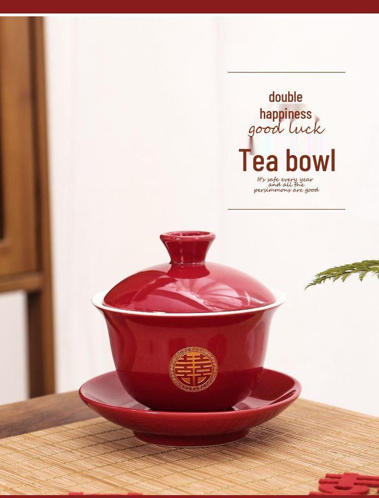 Wedding Tea Set: Elegant Teapot and Cups for Newlyweds' Traditional Ceremony