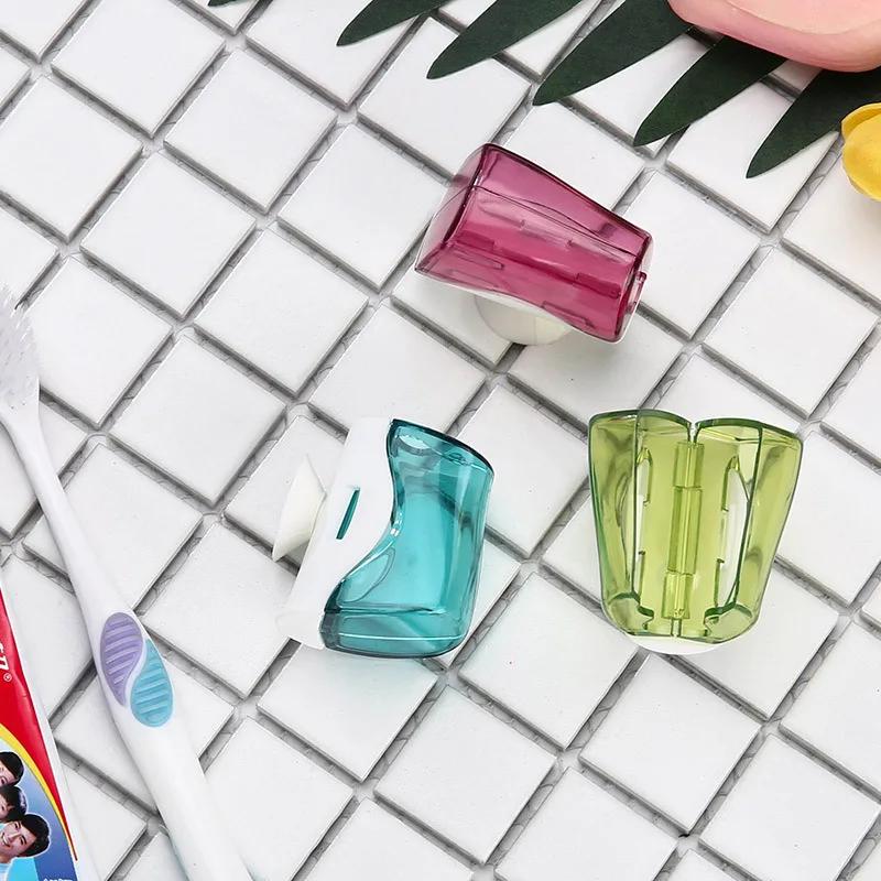 

Присоска для зубных щеток, защитный чехол, органайзер для ванной комнаты, держатель для зубных щеток с крышкой, настенное крепление