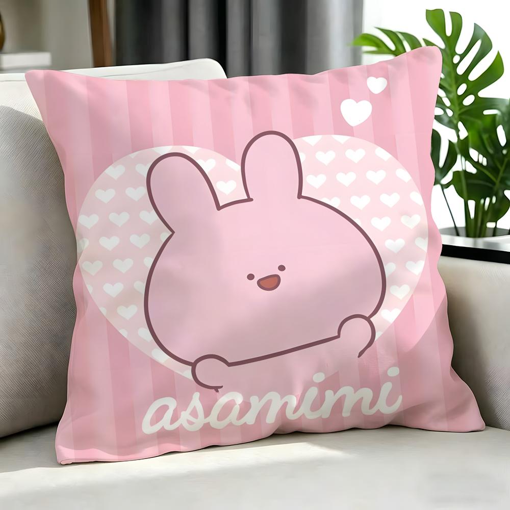 Cartoon Asamimichaan Asleep Cushion Cover Cushion Cover Set 4Pcs 50X50 45X45 40X40 Pillowcase Decorative Sofa Home Decor