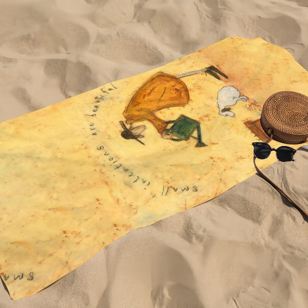 S-sam Toft Art Towel Beach Towel Oversized Quick Dry Towel Absorbent Soft Swim BeachTowels for Men Women