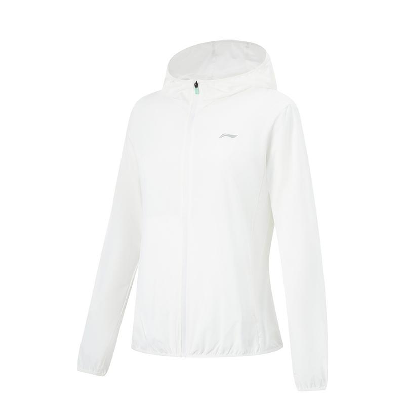 

Li Ning Comfortable Casual Simple Solid Color Zip Hooded Breathable Versatile Jacket Women Jackets Standard-White AFDU658-3 L