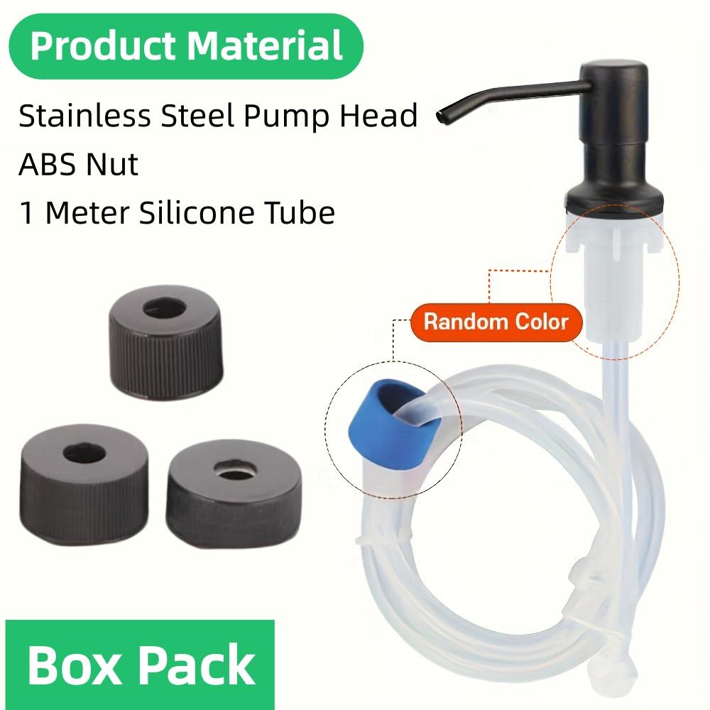Kitchen Sink Liquid Pump Head Stainless Dish Soap Dispenser with Extension Tube for DishClean & Hand Sanitizer Bathroom Accessor