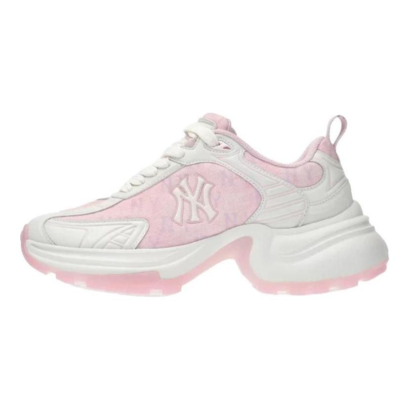MLB New York Yankees Slip Resistant Abrasion Resistant Low top Chunky Sneakers Unisex Pink 3ASHW065N-50PKS