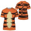 T-shirt da uomo stampata in 3D con stampa di animali, manica corta, girocollo, pullover, top casual