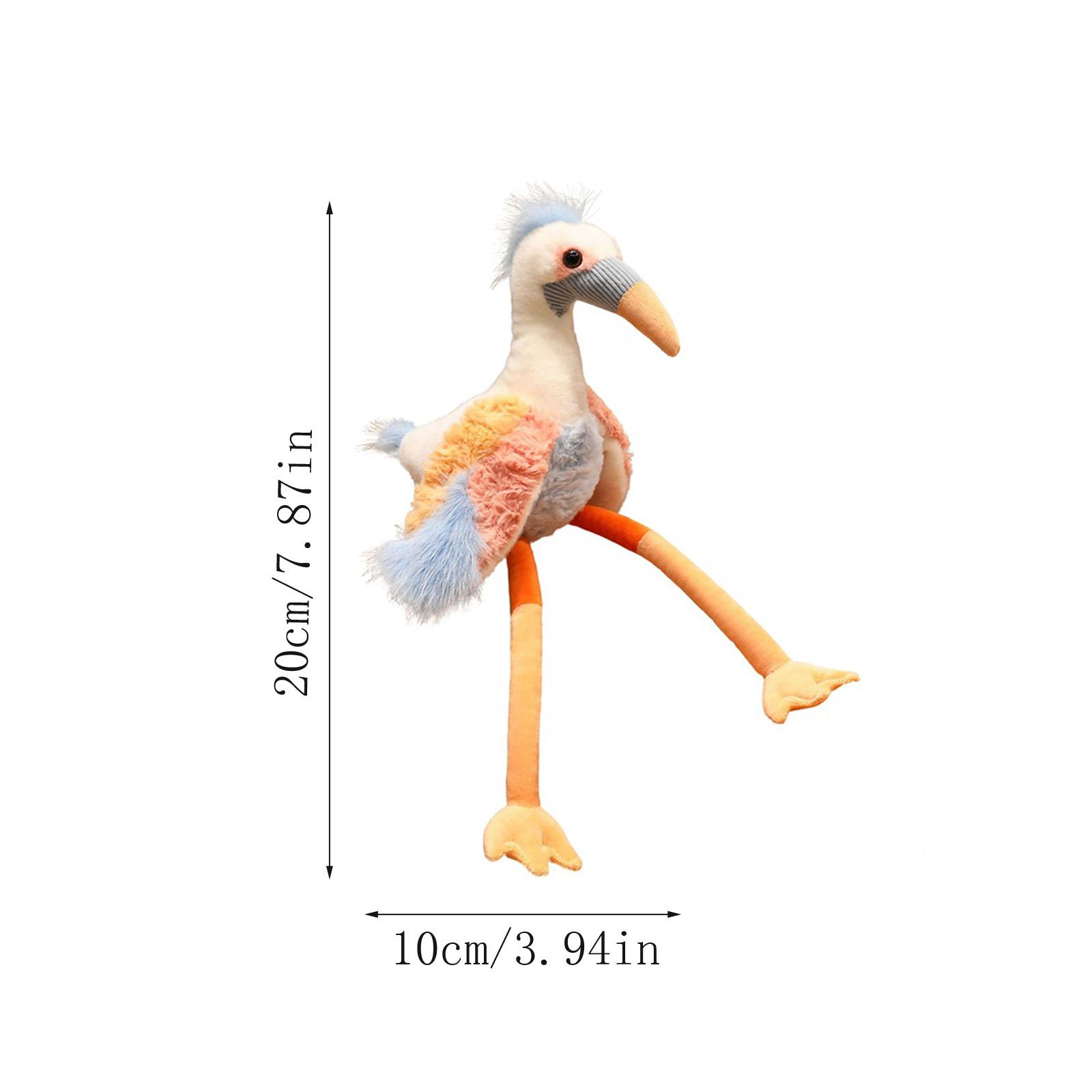 

Плюшевая игрушка Птица с длинными ногами , мягкая набивная птица с градиентными перьями, для декора и подарка