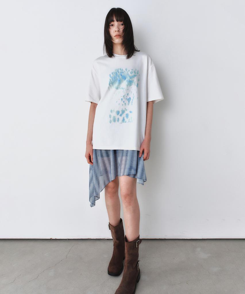INSILENCE WOMEN Watercolor Oversized T-Shirt Ivory