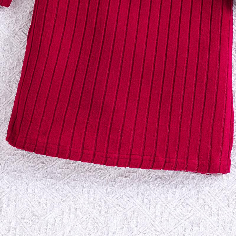 Girls' Set Children's Wear Autumn/Winter Flared Sleeve Waistcoat Long-Sleeved Dress Girls' Two-Piece Set