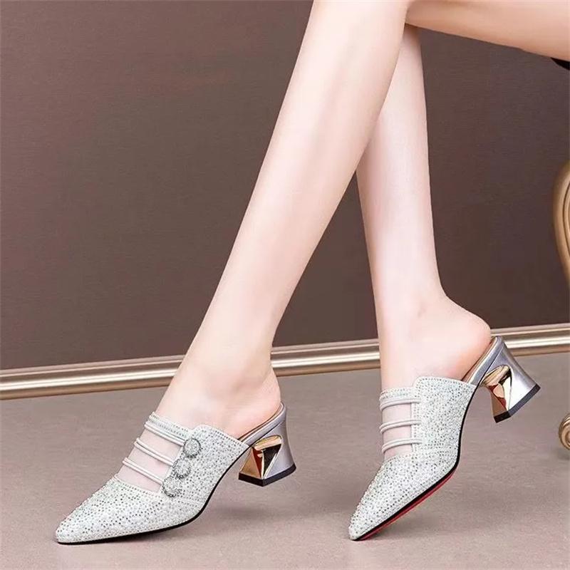 Women Fashion Sweet Light Weight Golden High Quality Glitter Shoes Lady Sexy Party Wedding Silver Heel Pumps Ba405