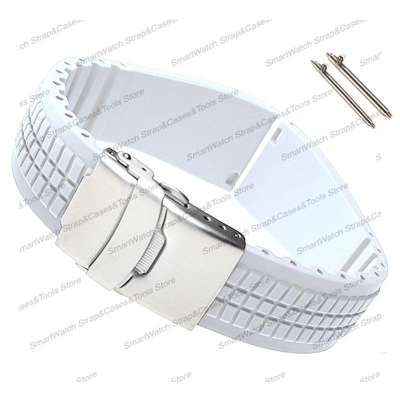 20mm 22mm Universal Quick Release Extended Soft Silicone Rubber Strap for Men Waterproof Watch Band Cuttable Adjust Bracelet